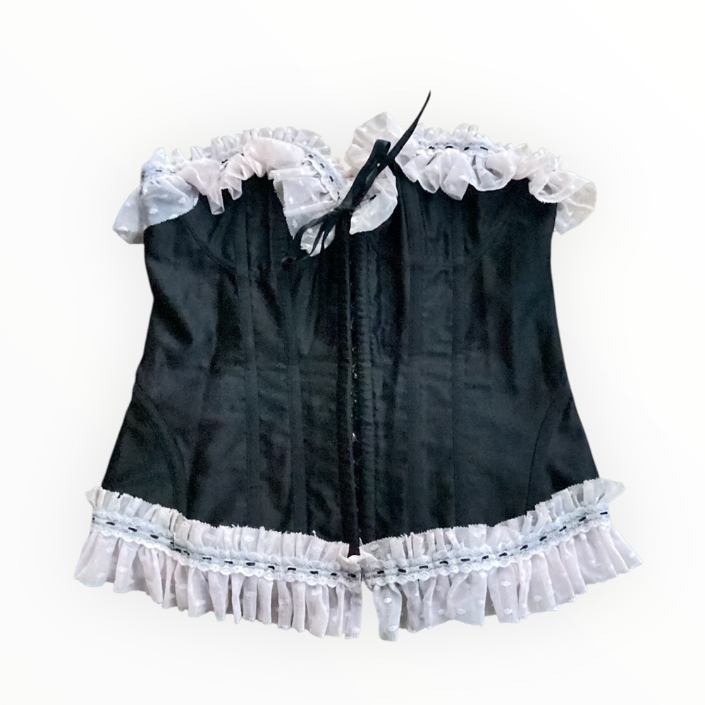 Y2K Victoria's Secret Sexy Little Thing Black Pink Corset Bustier L - Picture 2 of 6